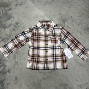 Wonder Nation Plaid Button-Up shirt 2T